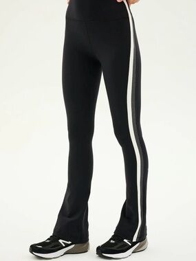 Splits59 Raquel HW Flare 32” Black with White and Grey Side Stripe